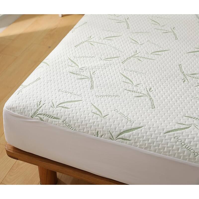 King Size Jacquard Quilted Bamboo Mattress Pad Fitted Elastic Cover